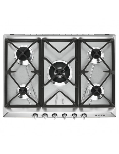 ENCIMERA SMEG SR975XGH  5 FUEGOS  GAS  INOX