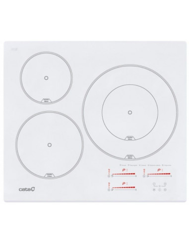 Inducci  n Cata INSB6030WH  3 Zonas  Cristal Blanco