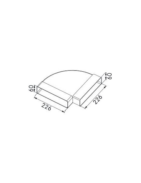 Acc  Mepamsa Codo plano recto a recto 90   220x60mm