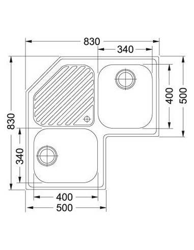 Fregadero Franke PROGRESSO PNX621E  2 senos  e