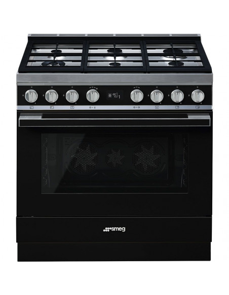 Cocina Smeg CPF9GMBL  6 fuegos  gas  90x60cm