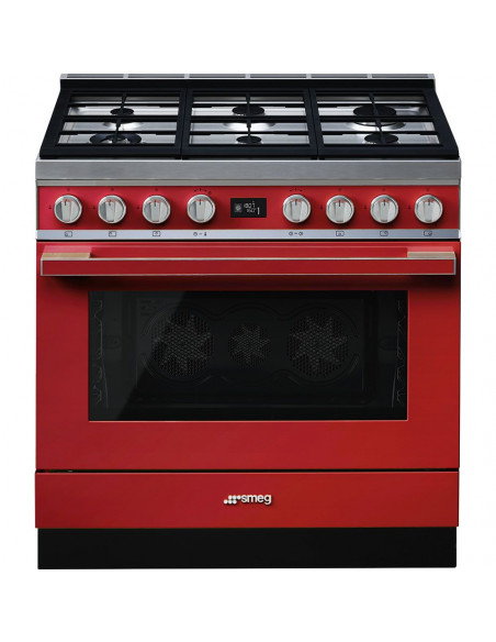 Cocina Smeg CPF9GMR  6 fuegos  gas  90x60cm