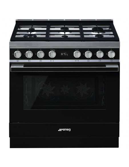 Cocina Smeg CPF9GPBL  6 fuegos  gas  90x60cm