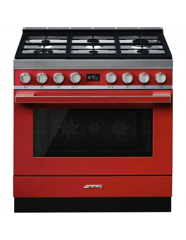 Cocina Smeg CPF9GPR  Portofino 90cm Rojo