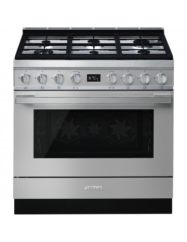 Cocina Smeg CPF9GPX  6 fuegos  gas  90x60cm