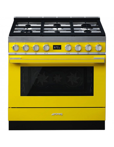 Cocina Smeg CPF9GPYW  6 fuegos  gas  Inox