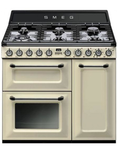 COCINA SMEG TR93P  6 FUEGOS  HORNO  90CM  CREMA