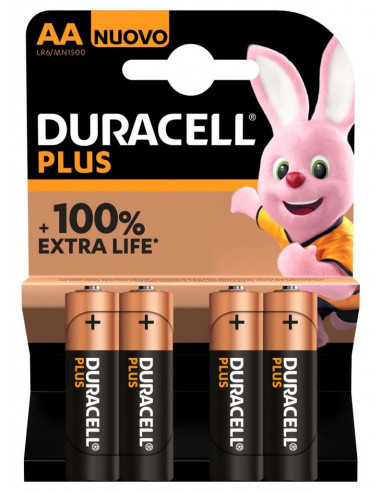 Pila Duracell Alcalina Plus Power AA LR06 K4