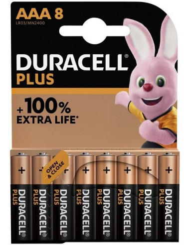 Pila Duracell Alcalina Plus Power AAA LR03 B8