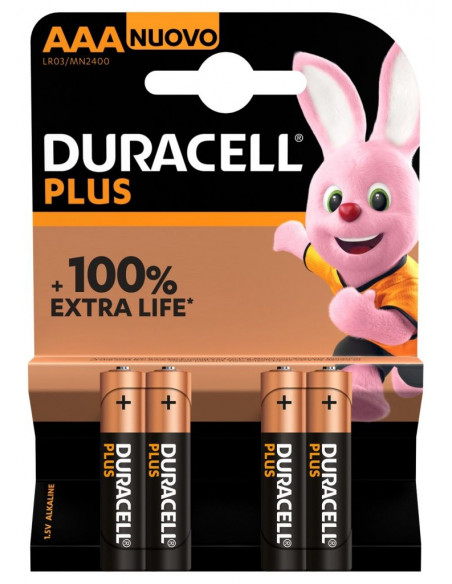 Pila Duracell Alcalina Plus Power AAA LR03 K4