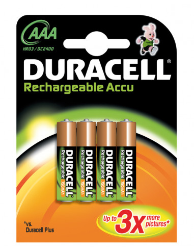 Pila Duracell Recargable AAA LR03 750 mAh B4