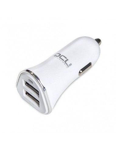 Cargador coche DCU 36100305  2xusb 3 1a blanco alu