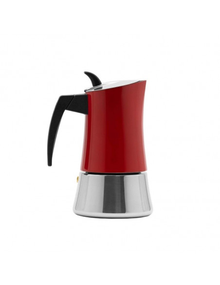 CAFETERA ITALIANA BOJ HOLA  4 TAZAS  ROJO  ACERO I