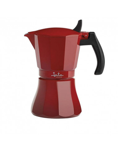 Cafetera acero Jata HCAF2006  induction roja 6 t v