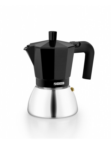 Cafetera induction Monix M863006  inox black 6 taz