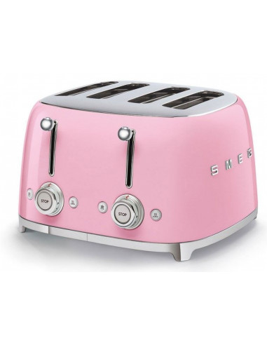 Tostador Smeg TSF03PKEU  50 style 4  rebanadas rosa