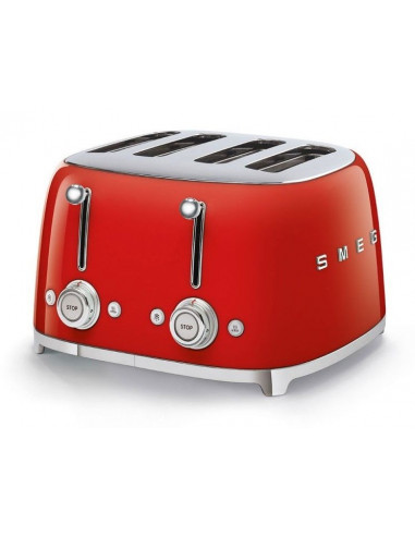 Tostador Smeg TSF03RDEU  50 style 4  rebanadas roja