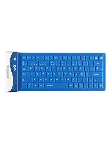 TECLADO SILICONA FLEXIBLE QOOPRO 21009D AZUL